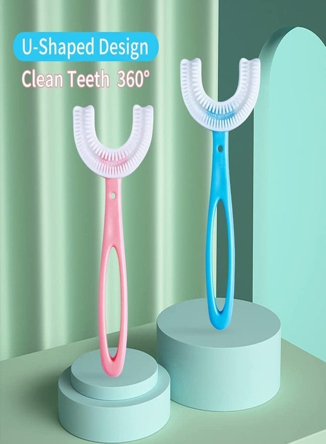 DealFry U-Shaped Manual Toothbrush 360° Oral Teeth Cleaning Tools Teeth Dental Care Hand-Held Version For 1-6 Years Children Infant (Pink) - Image 2